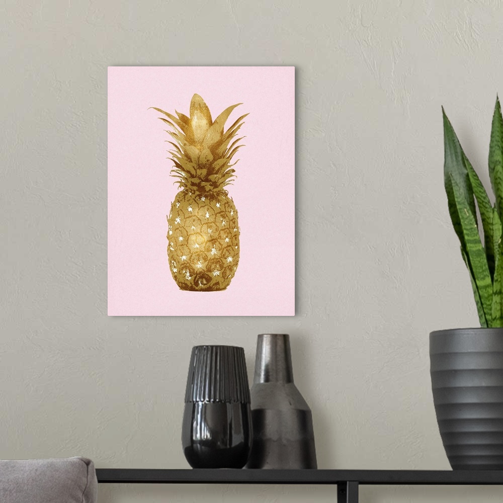 A modern room featuring Pineapple Gold on Pink II