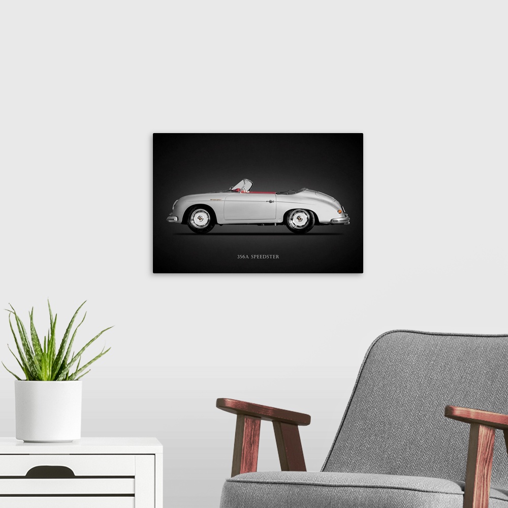 A modern room featuring Porsche 356A Speedster 1957