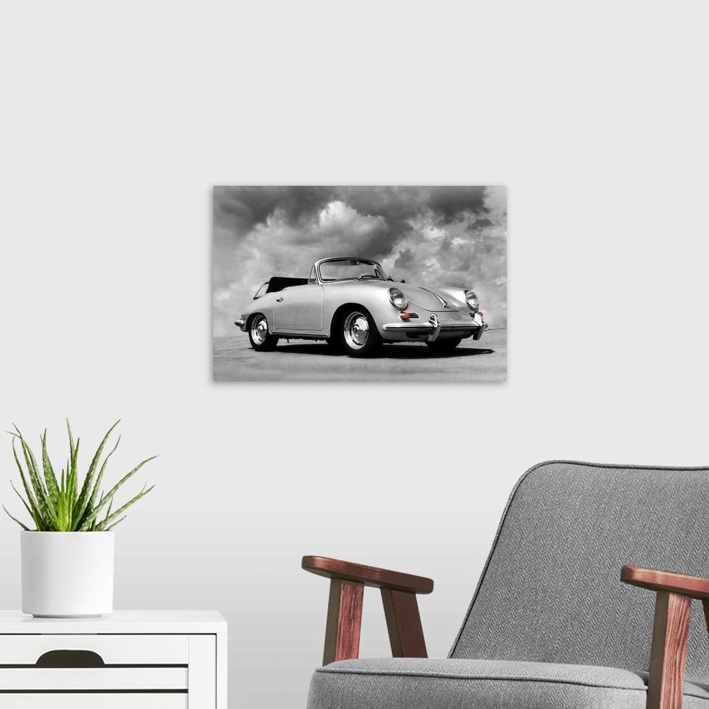 A modern room featuring Porsche 356B