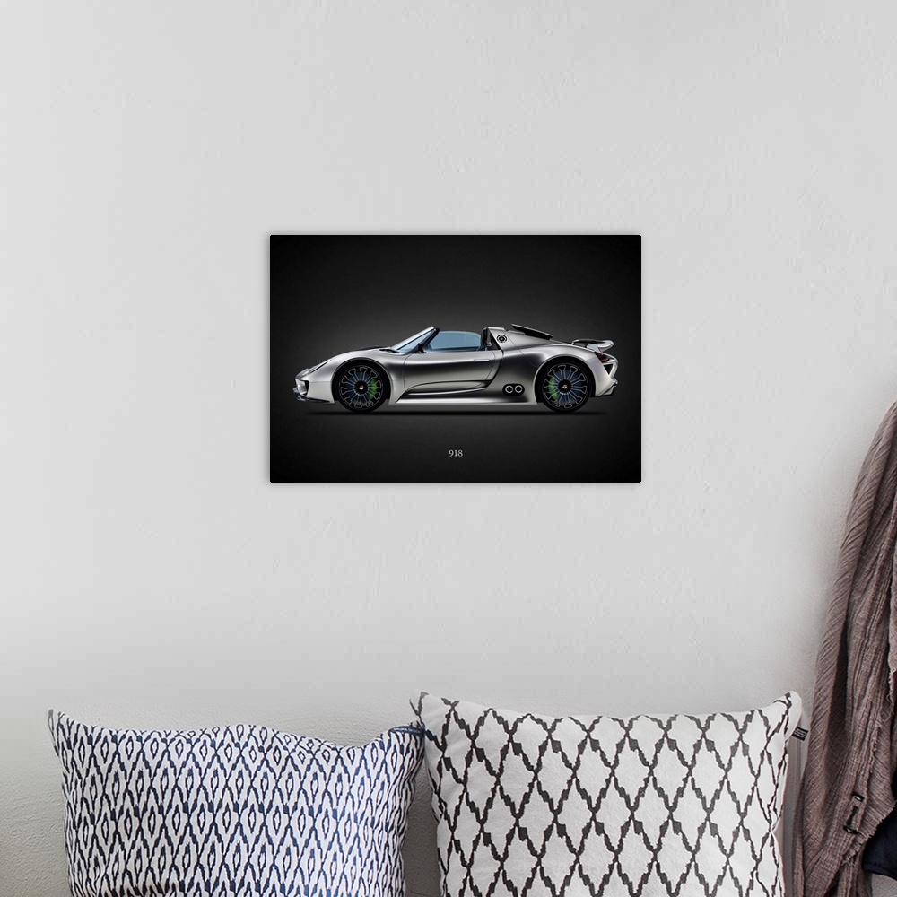 A bohemian room featuring Porsche 918