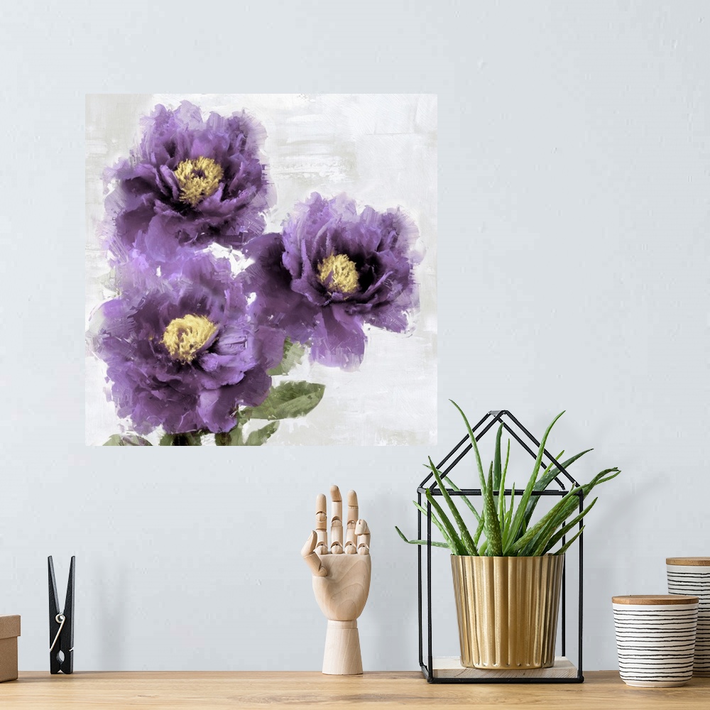 A bohemian room featuring Purple Bloom I