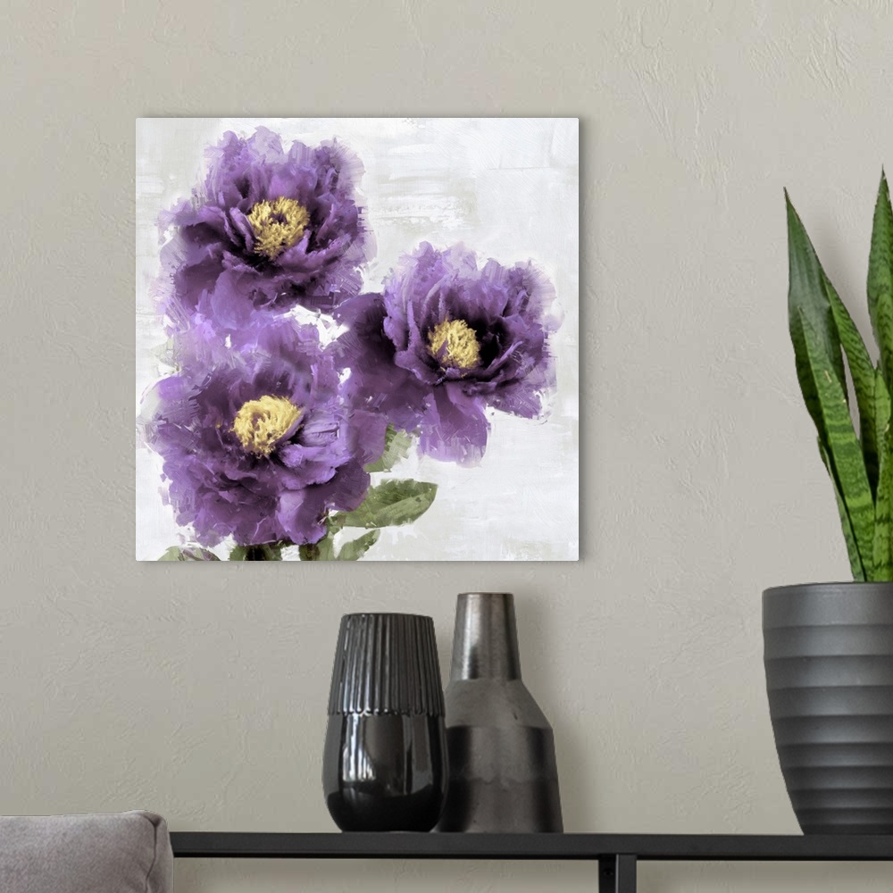 A modern room featuring Purple Bloom I