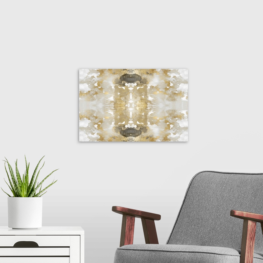 A modern room featuring Reflections In Gold I
