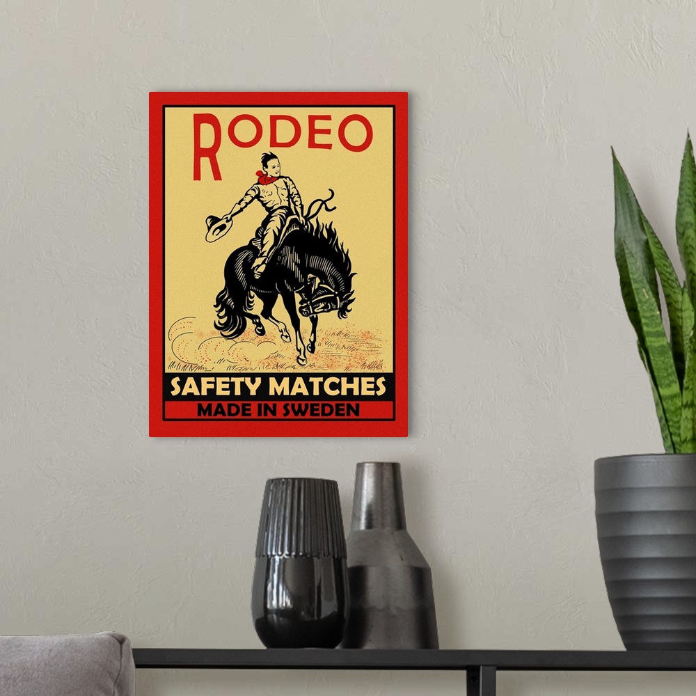 A modern room featuring Rodeo Safety Matches