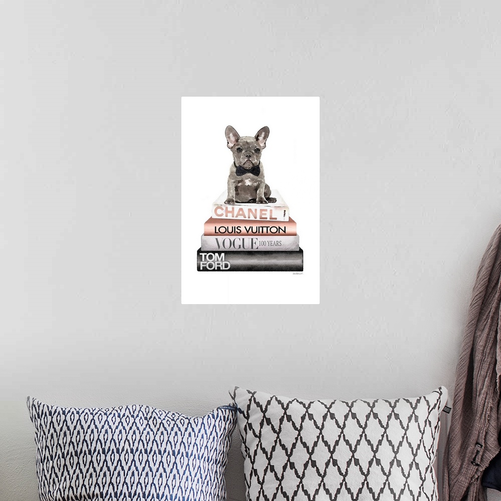 A bohemian room featuring Rose Gold Frenchie Bookstack