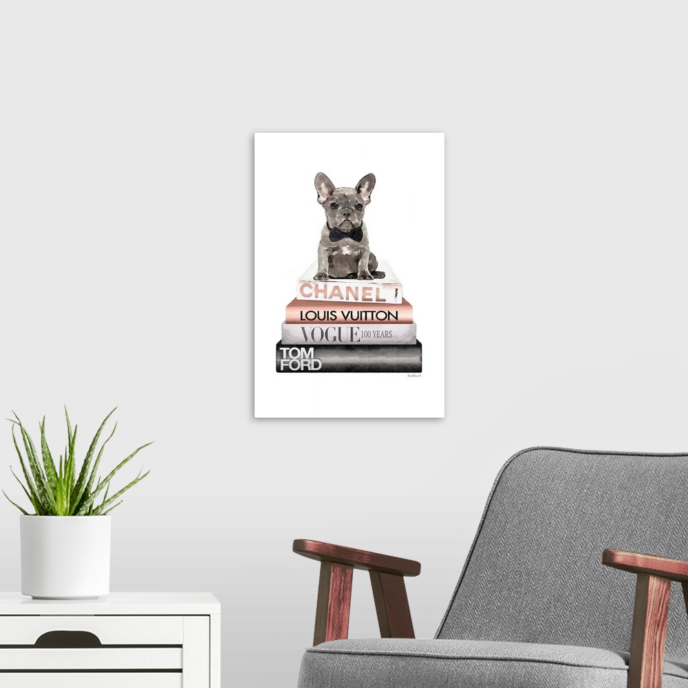 A modern room featuring Rose Gold Frenchie Bookstack