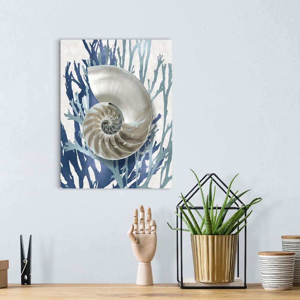 A bohemian room featuring Shell Coral Aqua Blue II