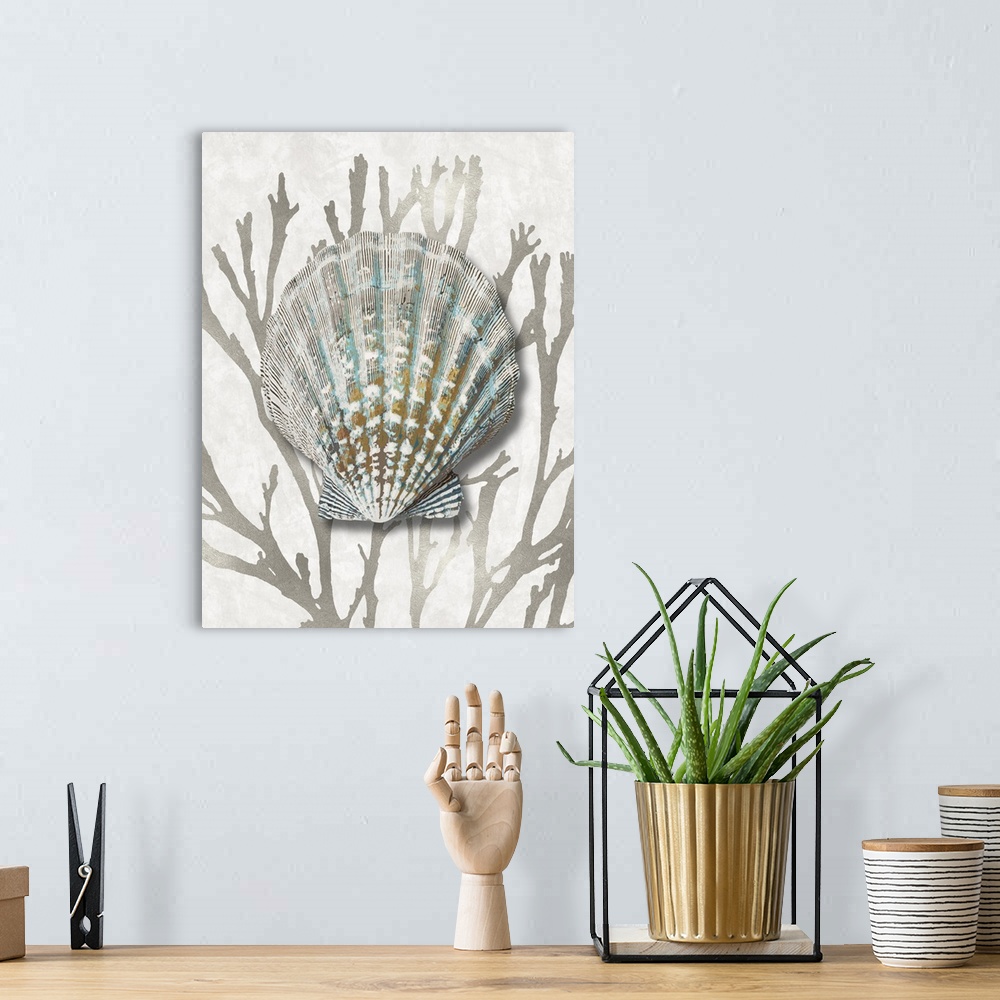 A bohemian room featuring Shell Coral Silver IV