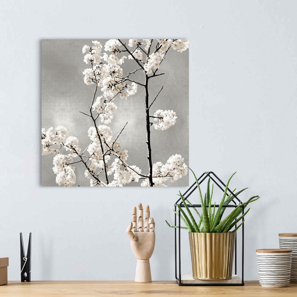 A bohemian room featuring Silver Blossoms II