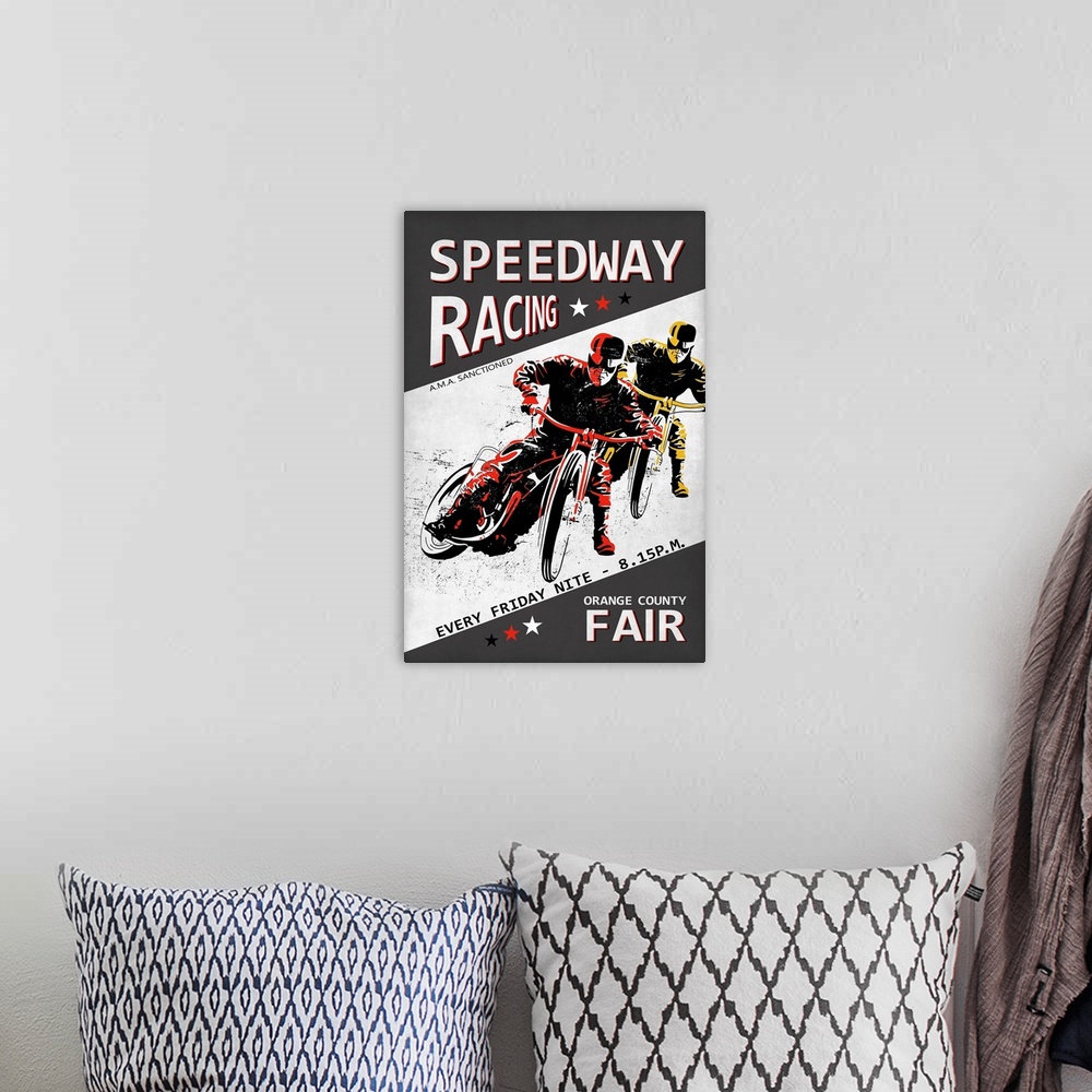 A bohemian room featuring Speedway Racing OC Fair