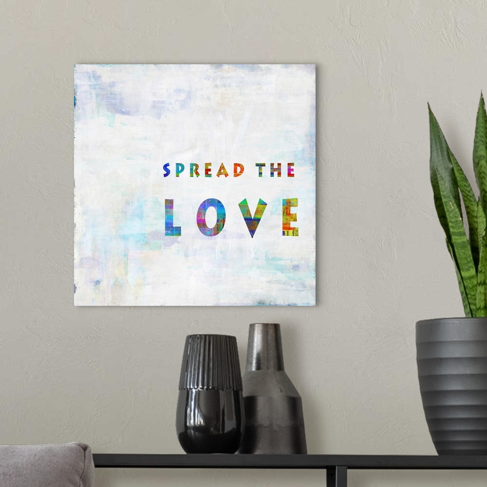 A modern room featuring "Spread the Love"