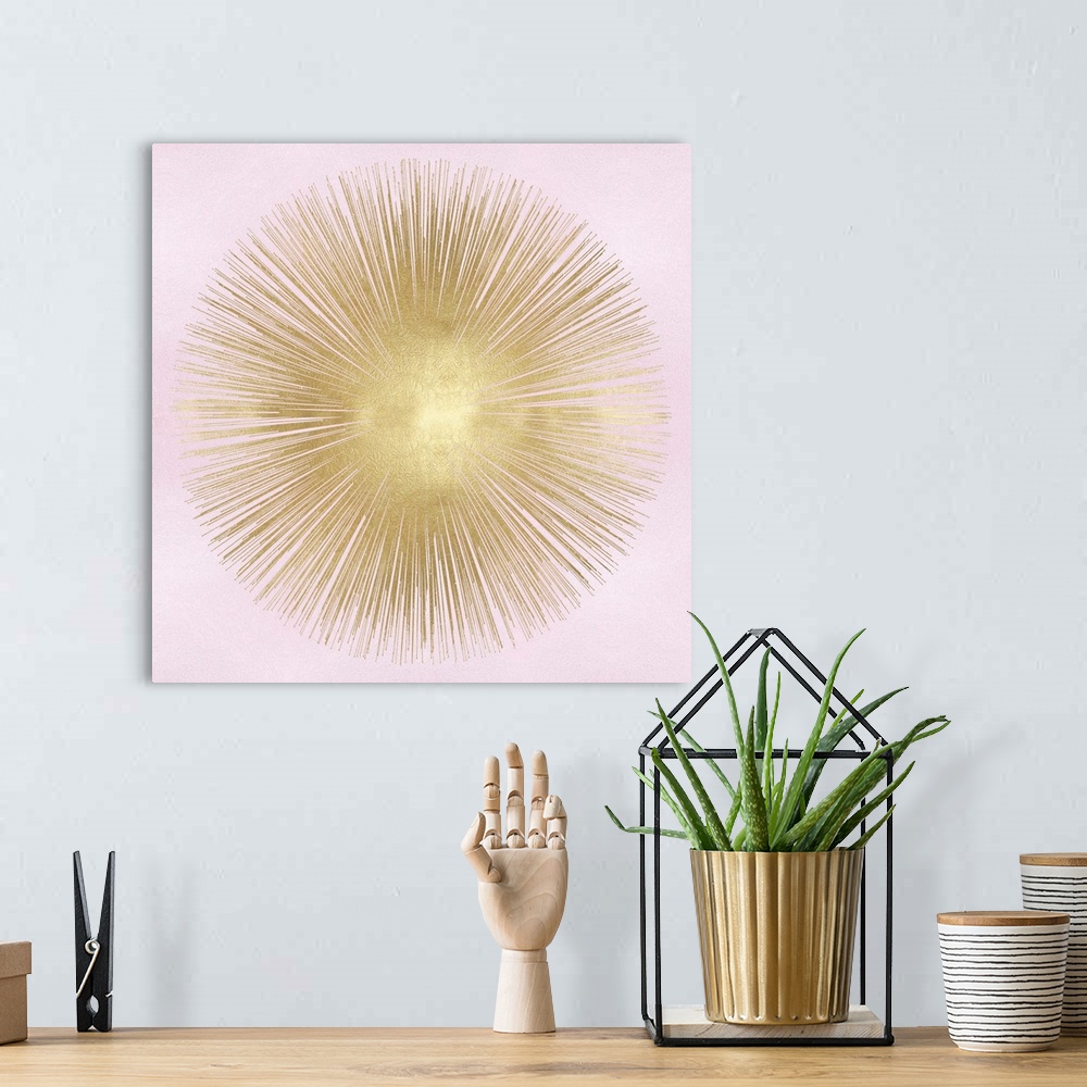 A bohemian room featuring Sunburst Gold on Pink Blush I