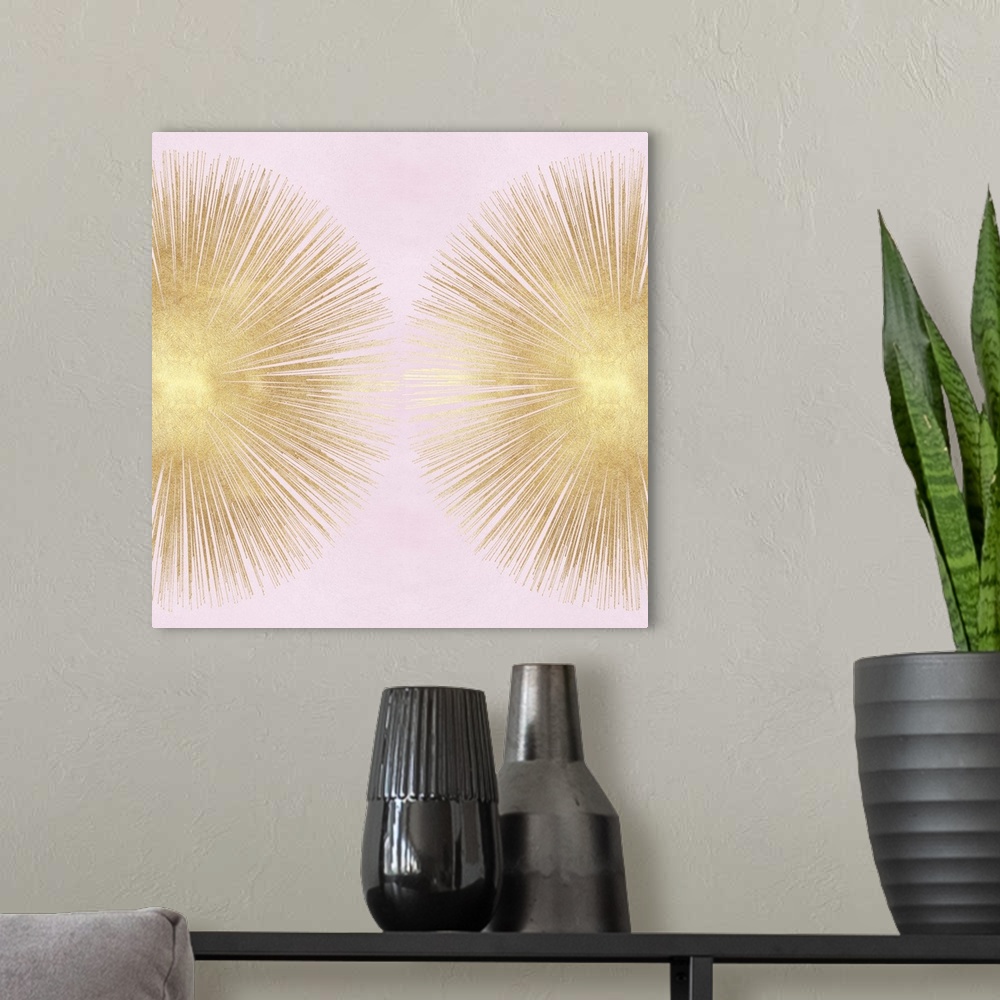 A modern room featuring Sunburst Gold on Pink Blush II