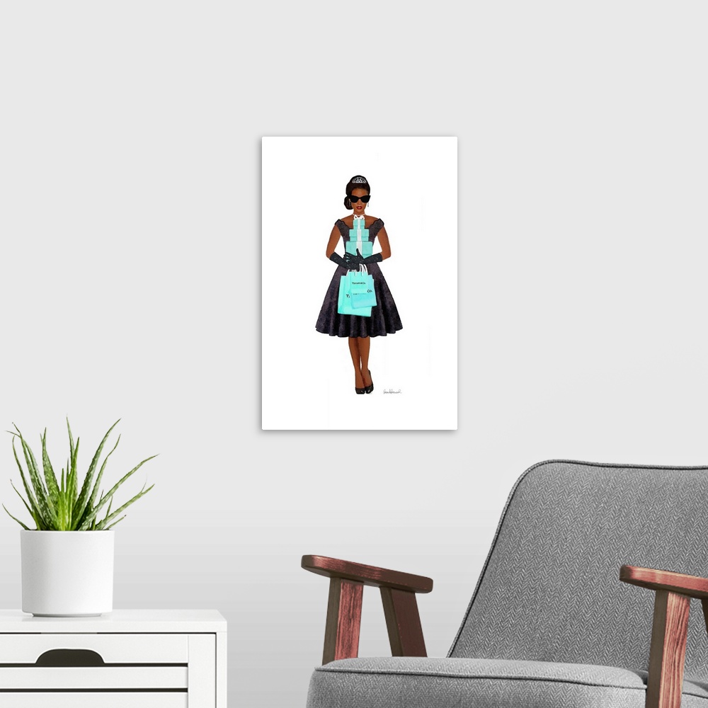 A modern room featuring Teal Shopping Girl