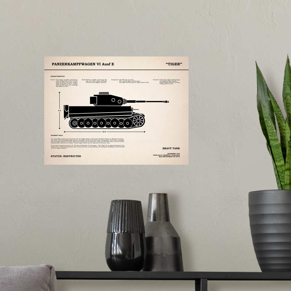 A modern room featuring Tiger Tank