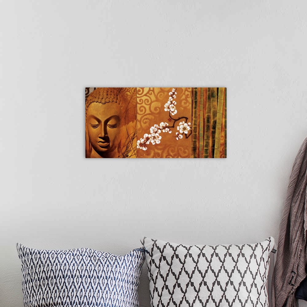 A bohemian room featuring Buddha Panel I
