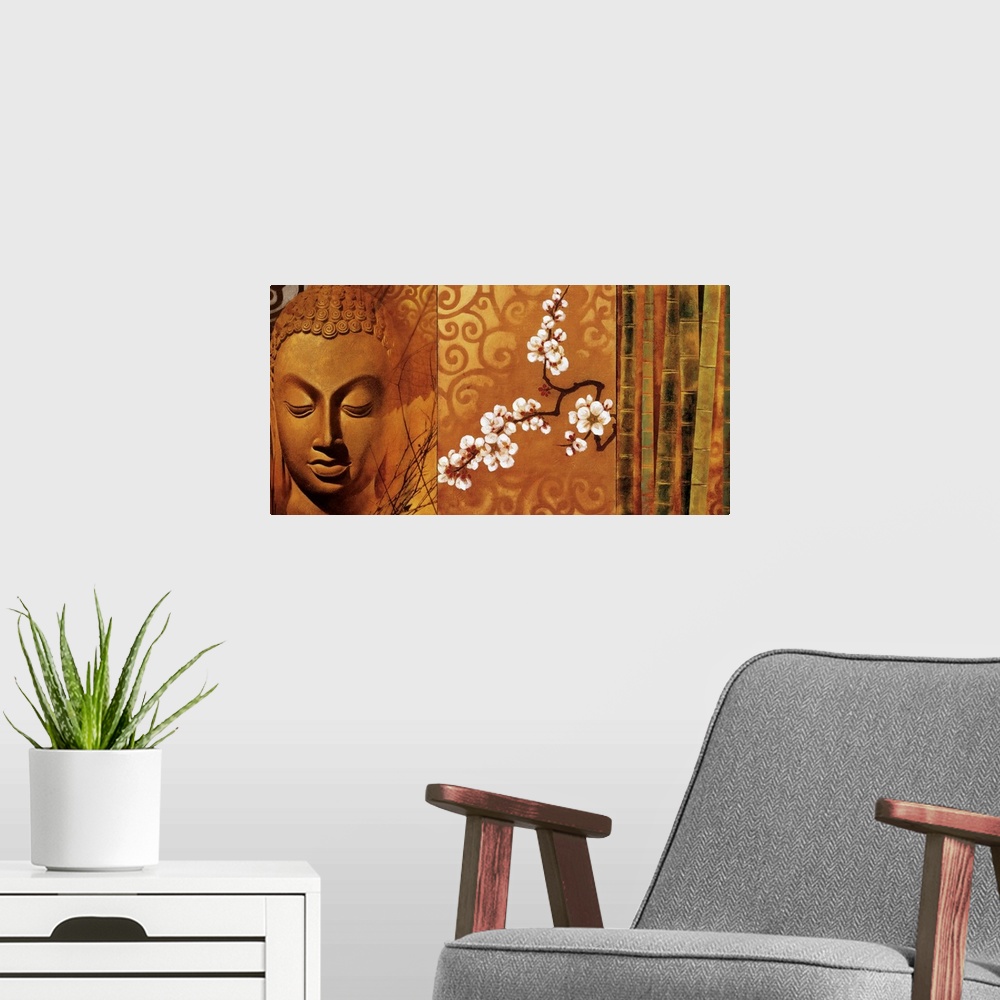 A modern room featuring Buddha Panel I