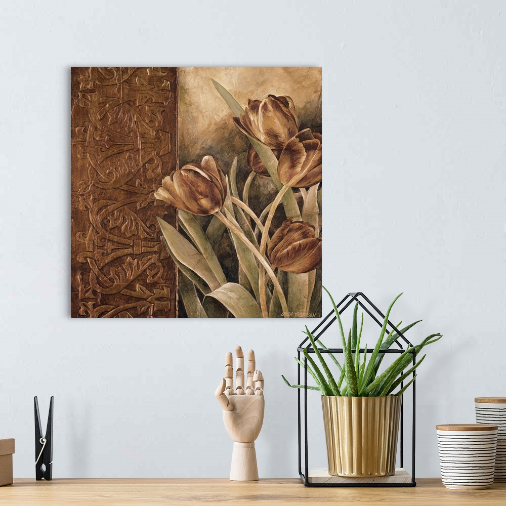 A bohemian room featuring Copper Tulips I