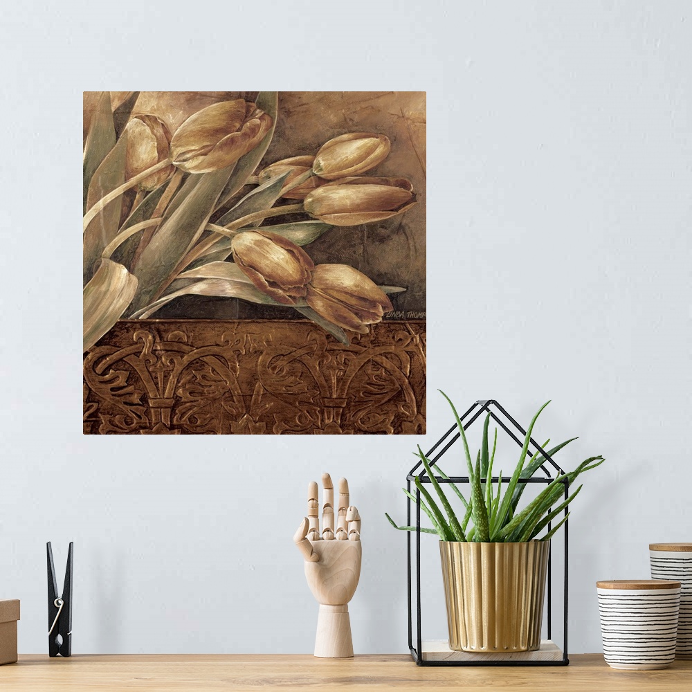 A bohemian room featuring Copper Tulips II