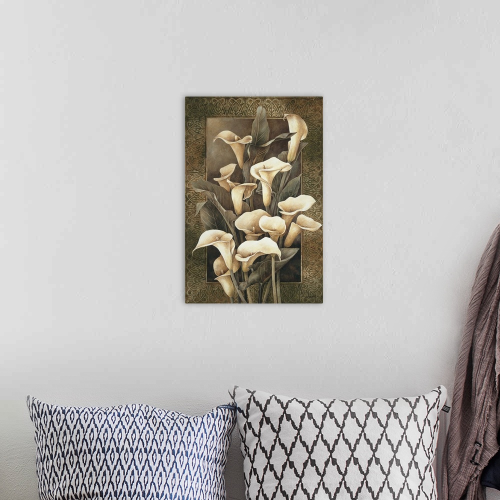 A bohemian room featuring Golden Calla Lilies