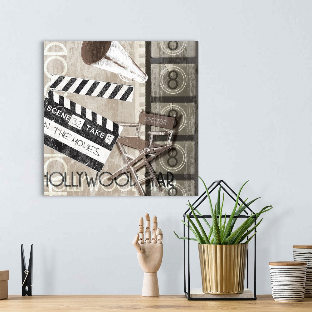 A bohemian room featuring A movie theme design with text "Hollywood Star."
