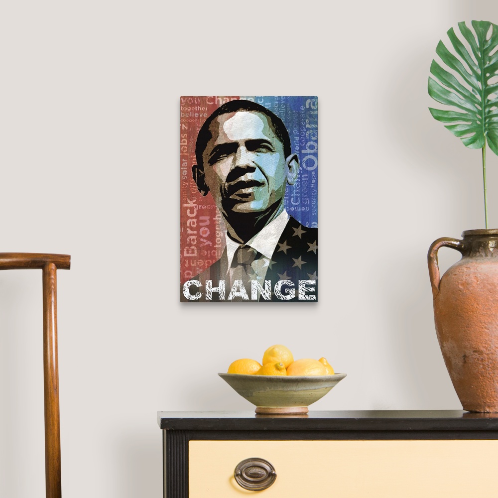 A traditional room featuring Obama: Change