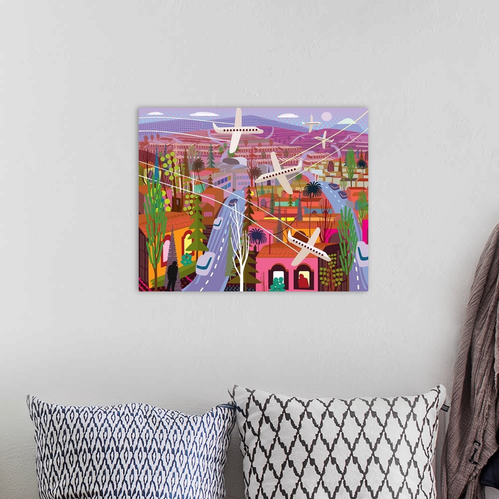 A bohemian room featuring Busy City