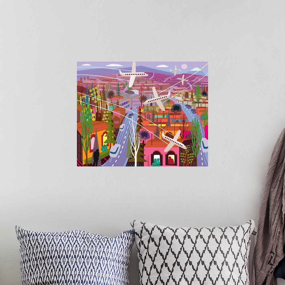 A bohemian room featuring Busy City