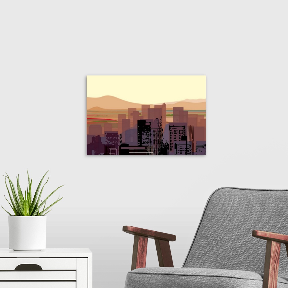 A modern room featuring Downtown in the Desert