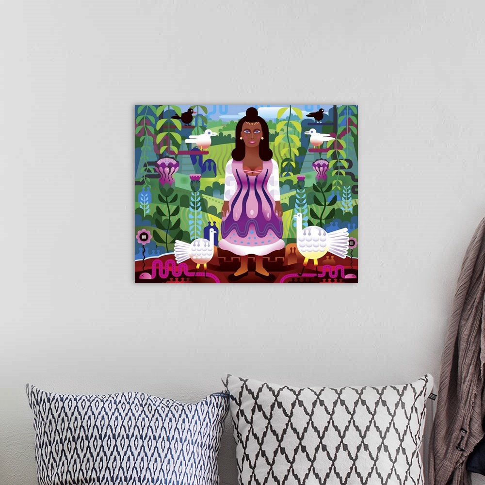 A bohemian room featuring Malinche