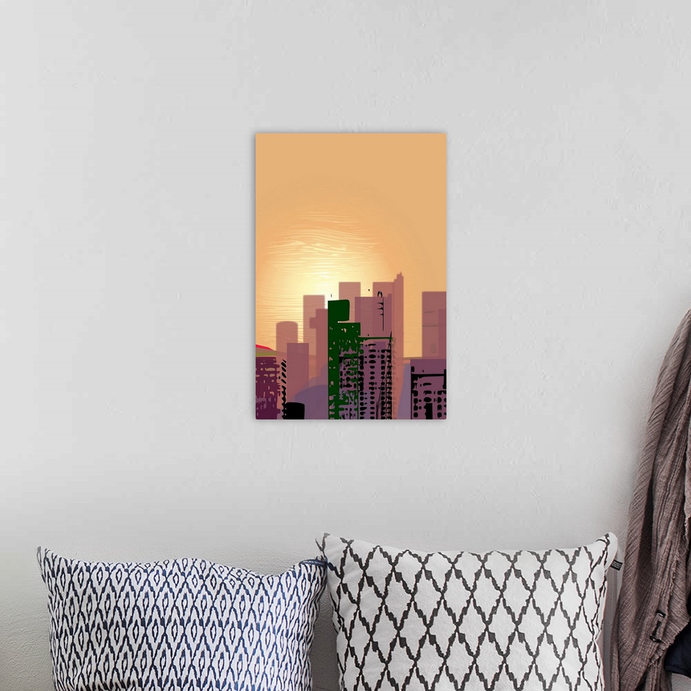 A bohemian room featuring Sunset over California Street