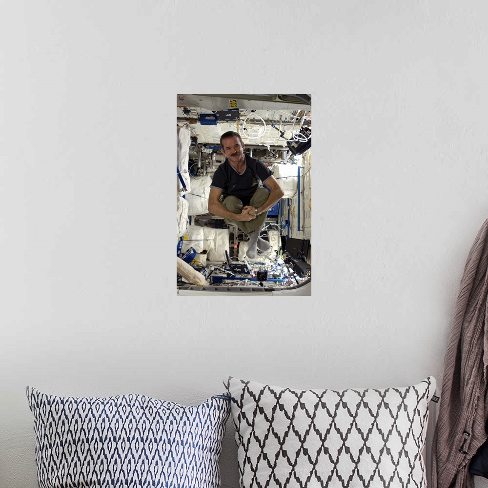 A bohemian room featuring Photograph taken by Commander Chris Hadfield during expedition 34 to the International Space Stat...