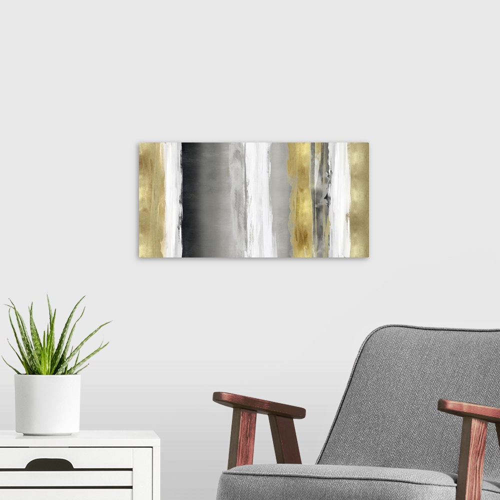 A modern room featuring Abstract 5 Tones Grey