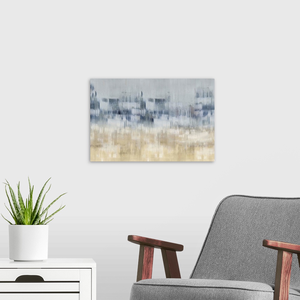 A modern room featuring Abstract Aqua Tan