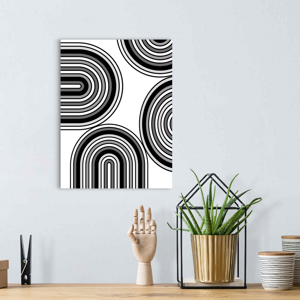 A bohemian room featuring Abstract Black Line 3