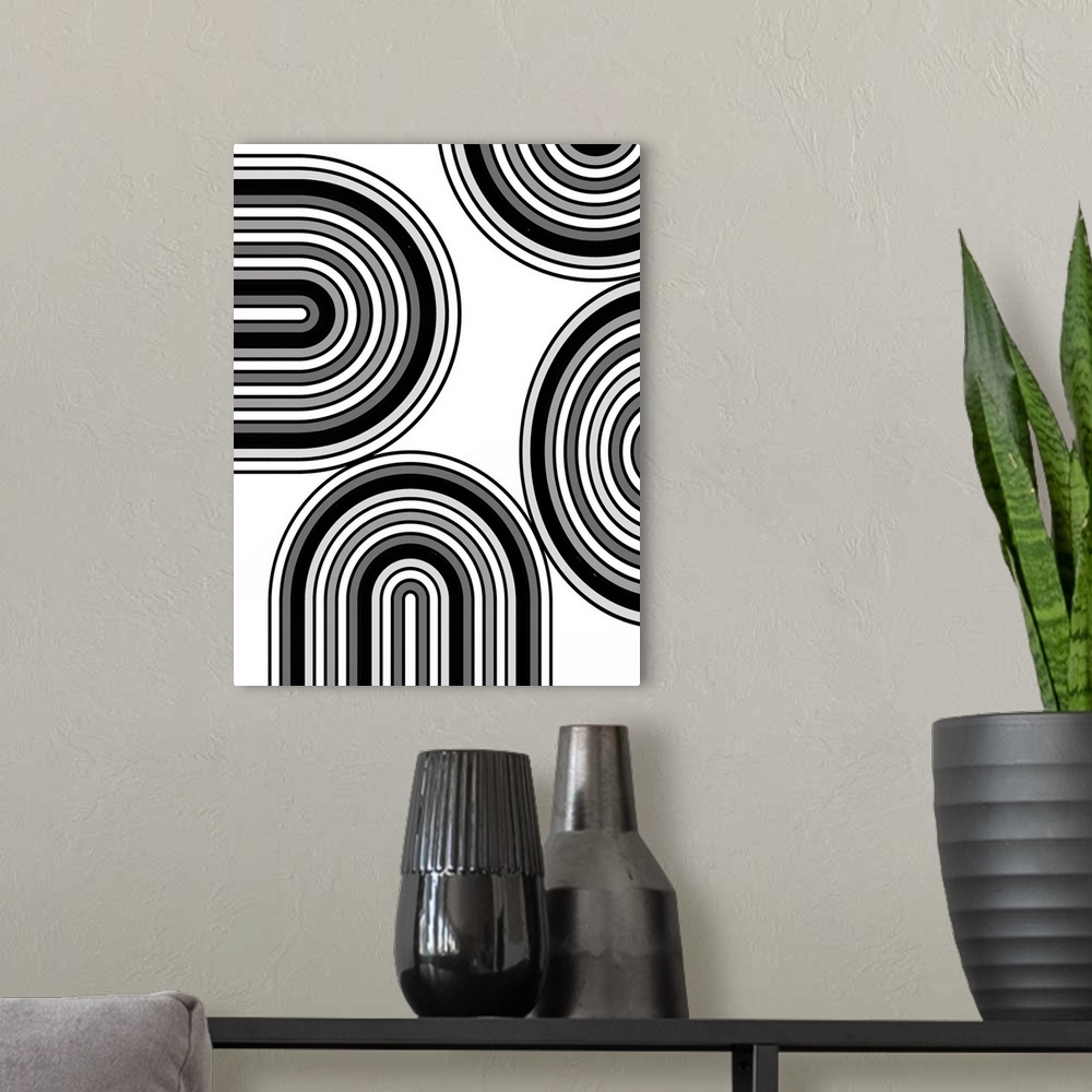 A modern room featuring Abstract Black Line 3