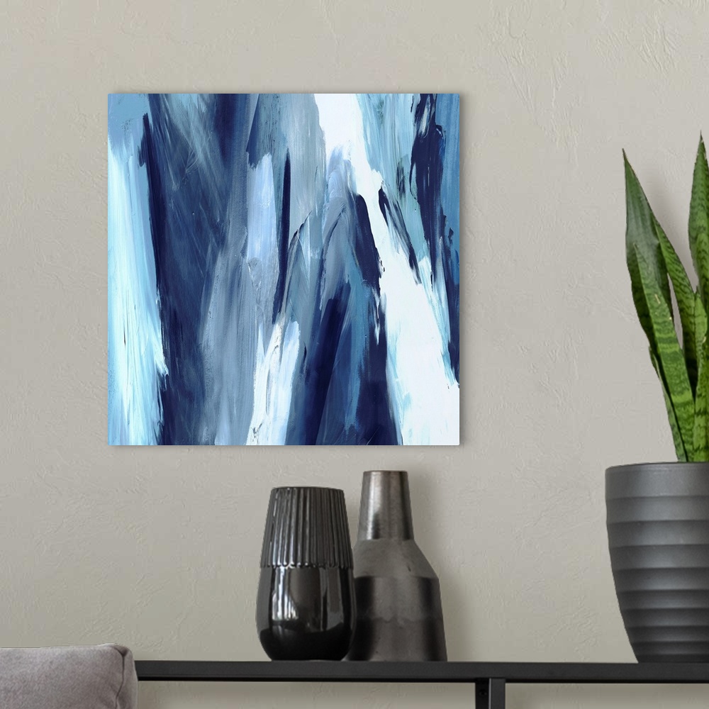 A modern room featuring Abstract Blend Blues