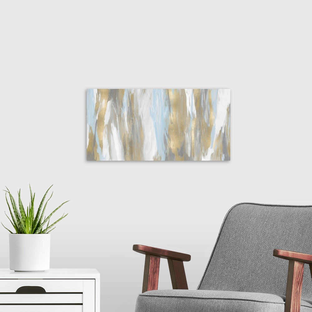 A modern room featuring Abstract Blend Gold Aqua