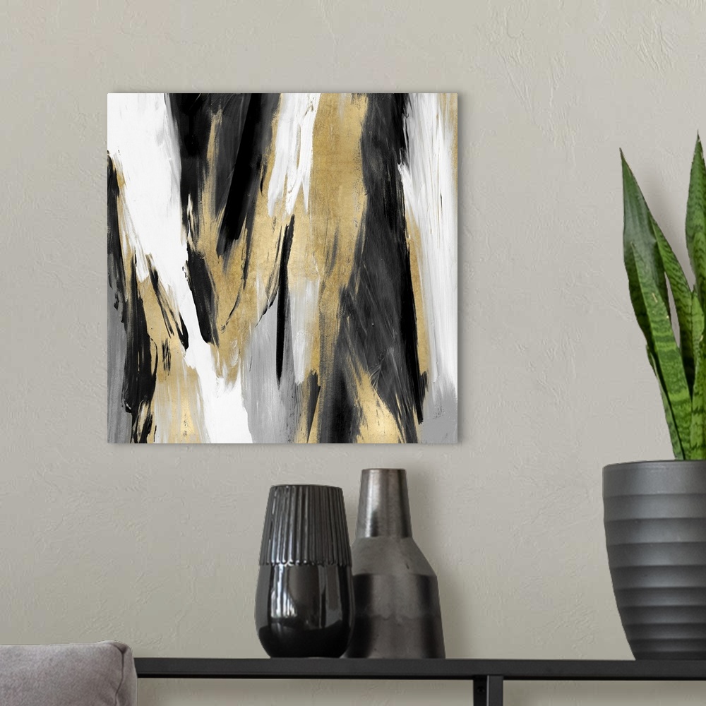 A modern room featuring Abstract Blend Gold II