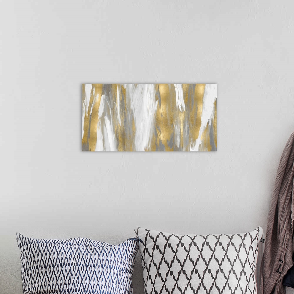 A bohemian room featuring Abstract Blend Gold White G