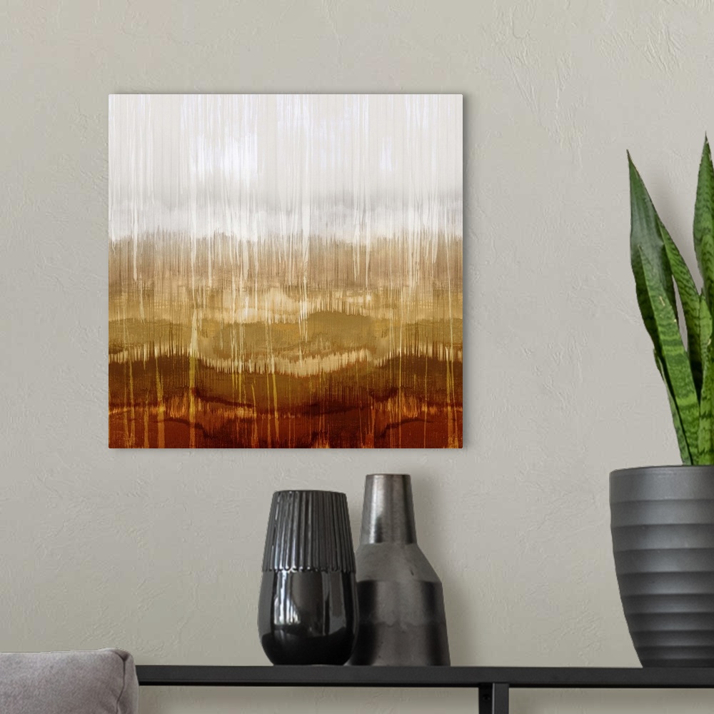 A modern room featuring Abstract Drip Amber