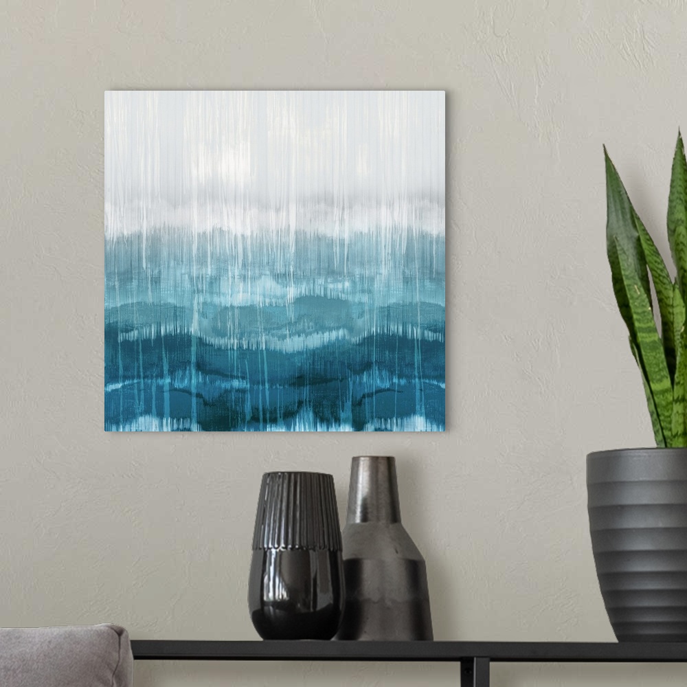 A modern room featuring Abstract Drip Aqua