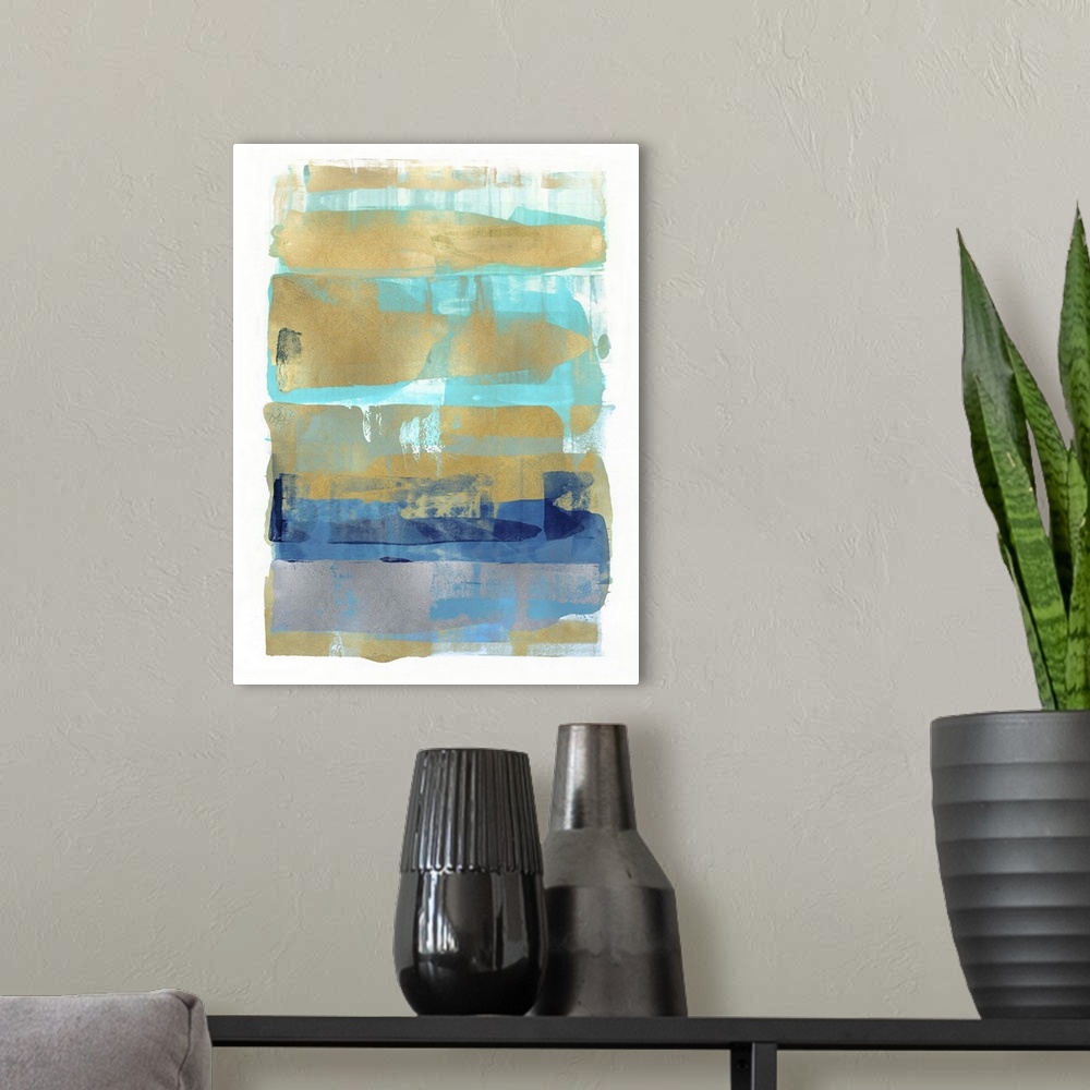 A modern room featuring Abstract Expressions Aqua