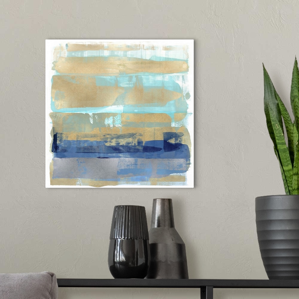 A modern room featuring Abstract Expressions Blue