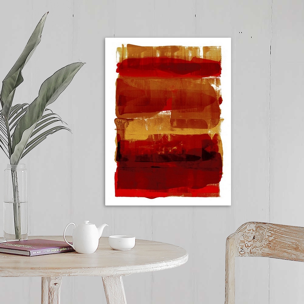 A farmhouse room featuring Abstract Expressions Red