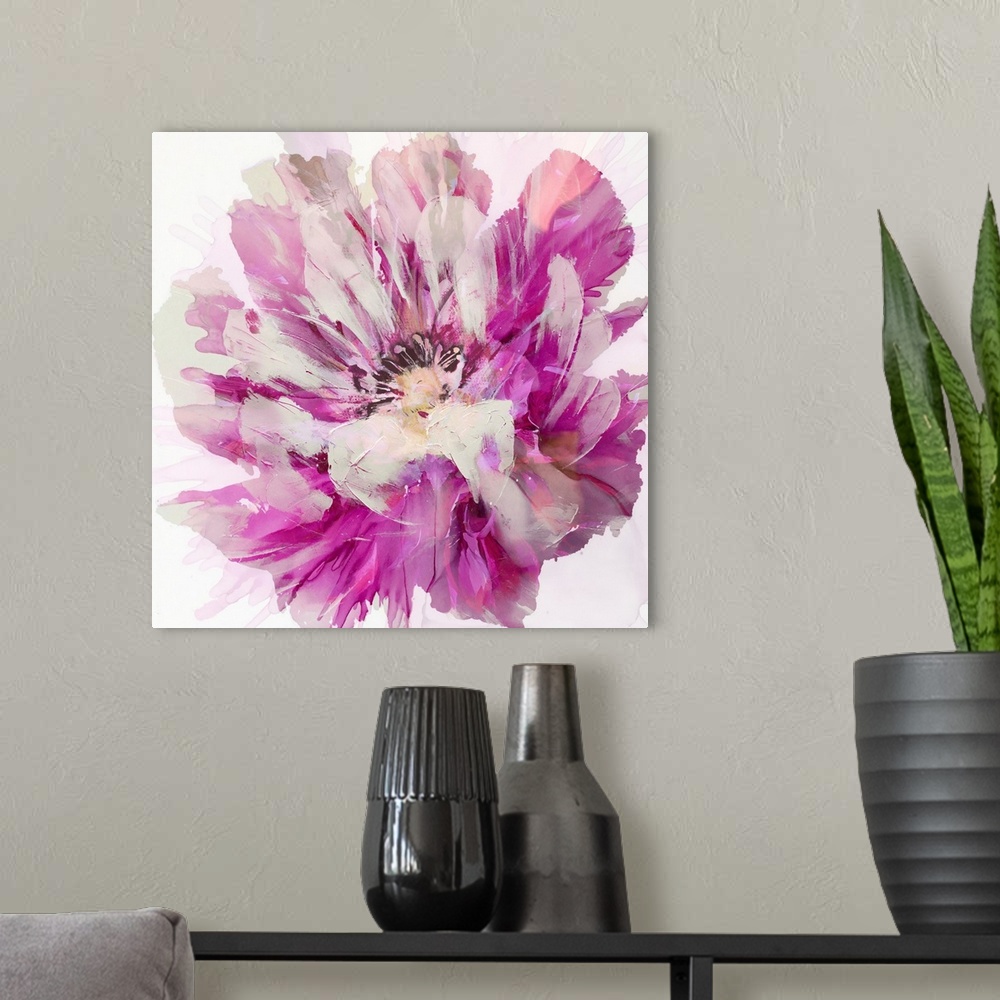 A modern room featuring Abstract Flower I