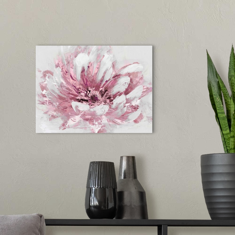 A modern room featuring Abstract Flower II Pink