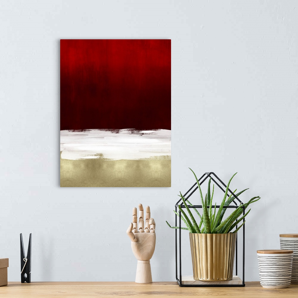 A bohemian room featuring Abstract III Tones Red
