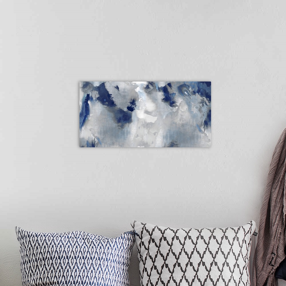 A bohemian room featuring Abstract Indigo Stains 2