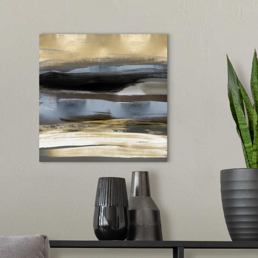A modern room featuring Abstract Landscape IV B